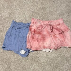 Women's Blue and Pink Shorts